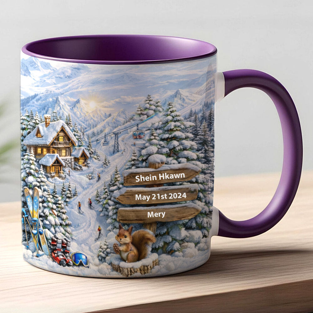 Ski Lover - Personalized Accent Mug-Myprintsy
