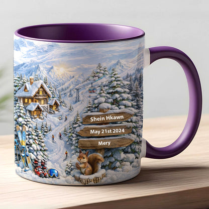Ski Lover - Personalized Accent Mug-Myprintsy