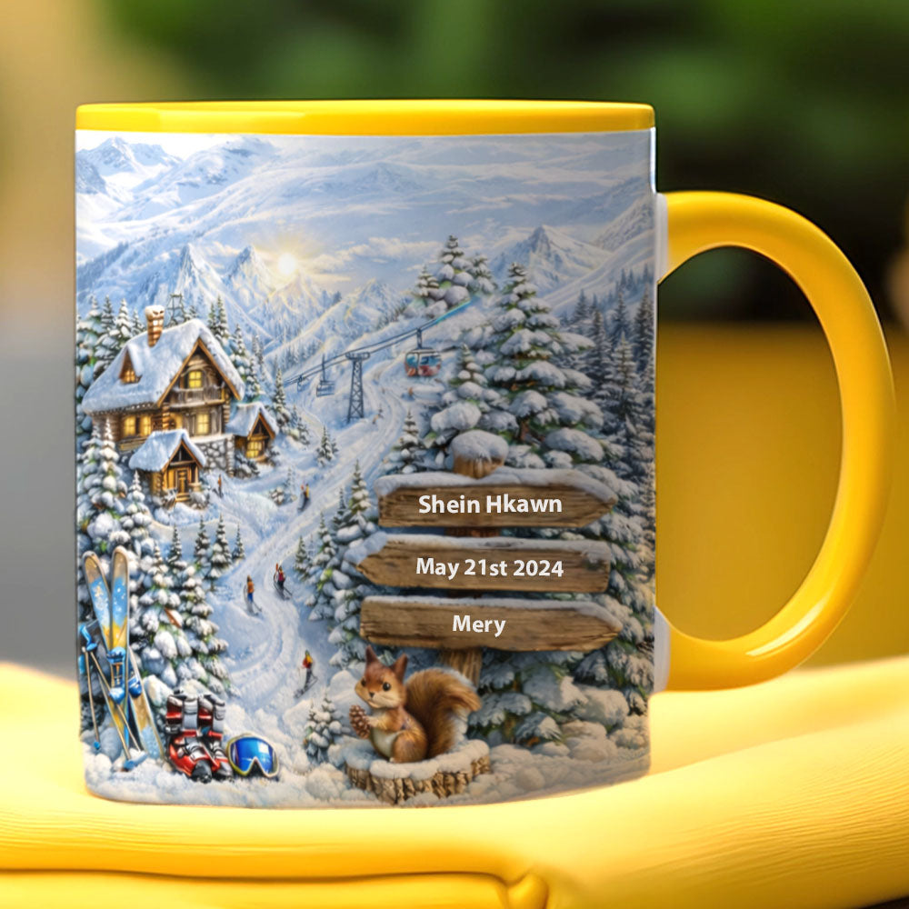 Ski Lover - Personalized Accent Mug-Myprintsy