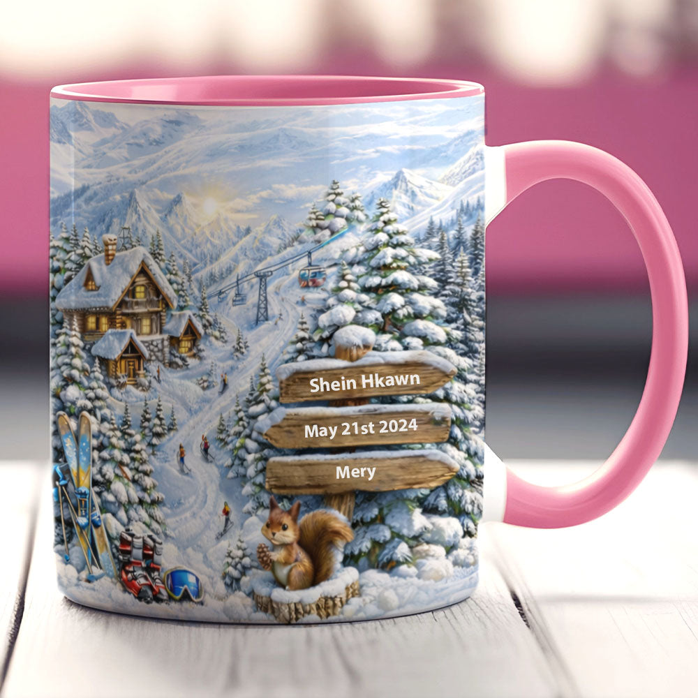 Ski Lover - Personalized Accent Mug-Myprintsy