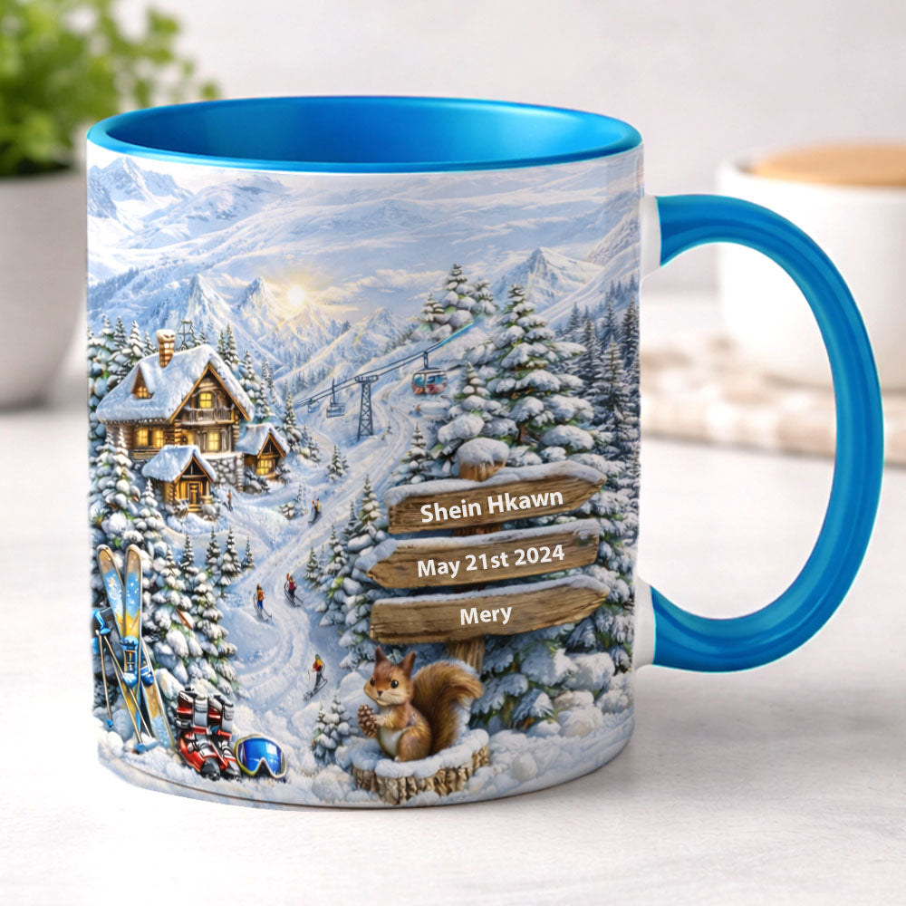 Ski Lover - Personalized Accent Mug-Myprintsy