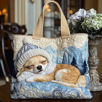 Sleeping Chihuahua Quilted Tote Bag VTQ-Myprintsy