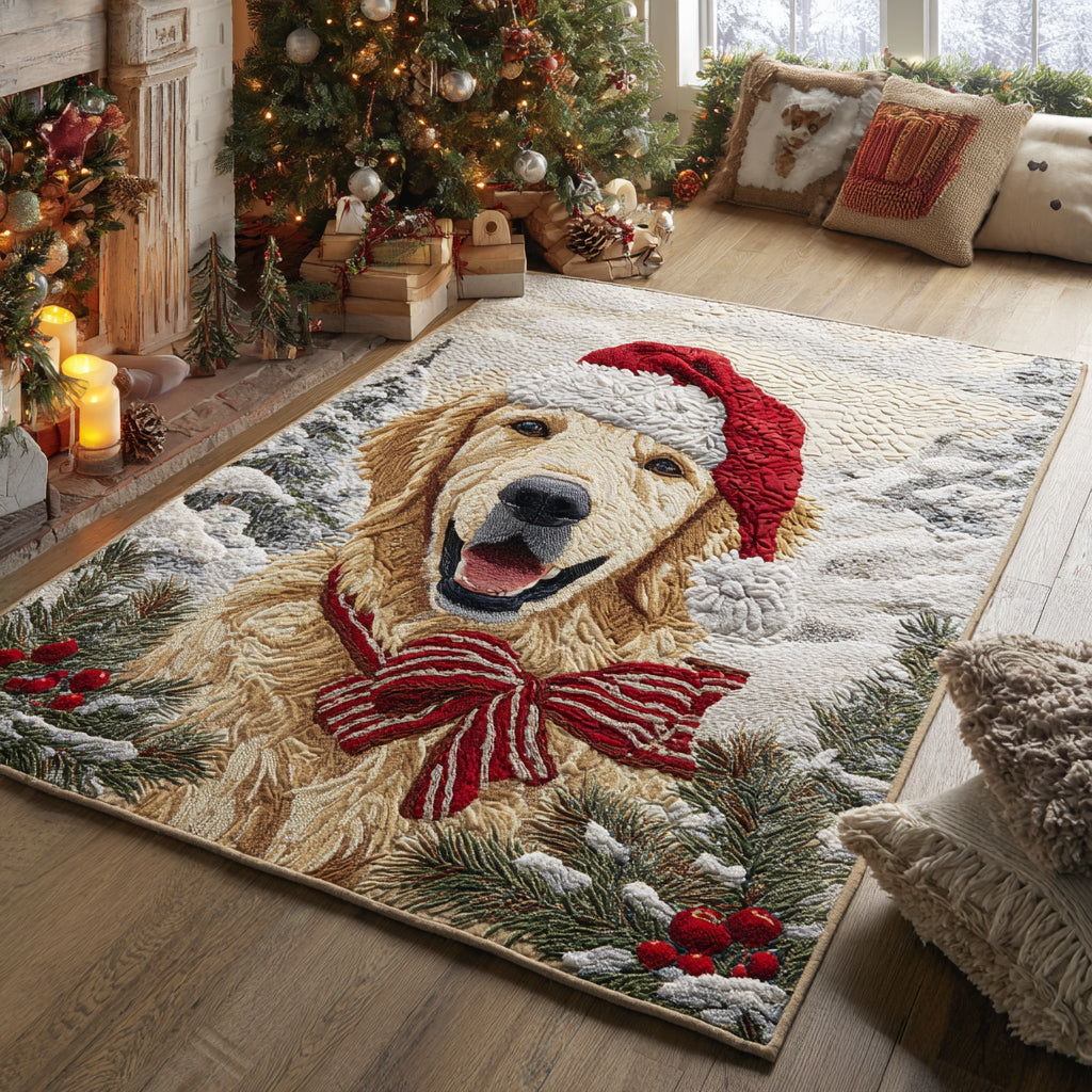 Smiling Golden Retriever Area Rug VTQ-Myprintsy