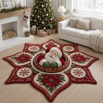 Smiling Santa Claus Custom Shape Area Rug VTQ-Myprintsy