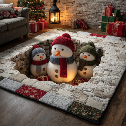 Smiling Snowman Area Rug VTQ-Myprintsy