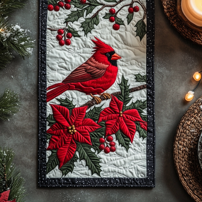 Snow Cardinal Quilted Table Runner VTQ-Myprintsy