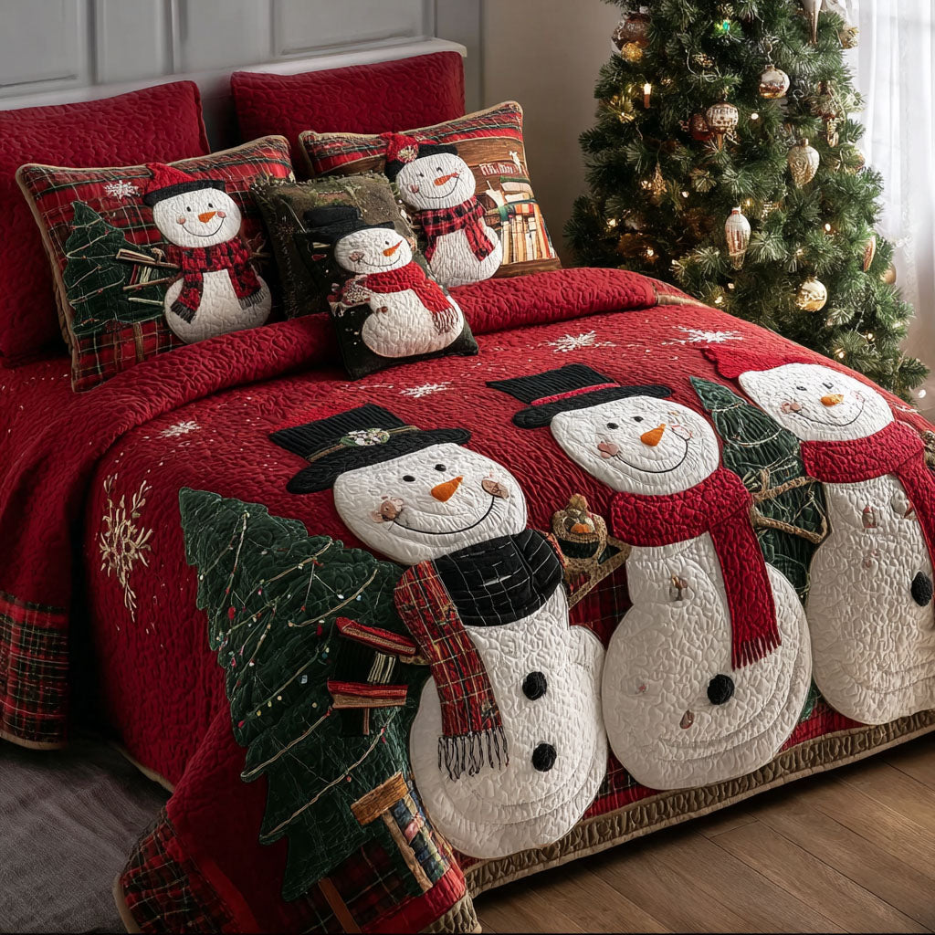 Snow Family -Piece Quilted Bedding Set VTQ-Myprintsy