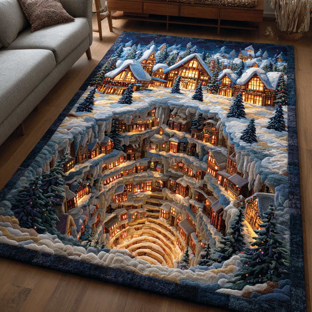 Snow Village Area Rug VTQ-Myprintsy