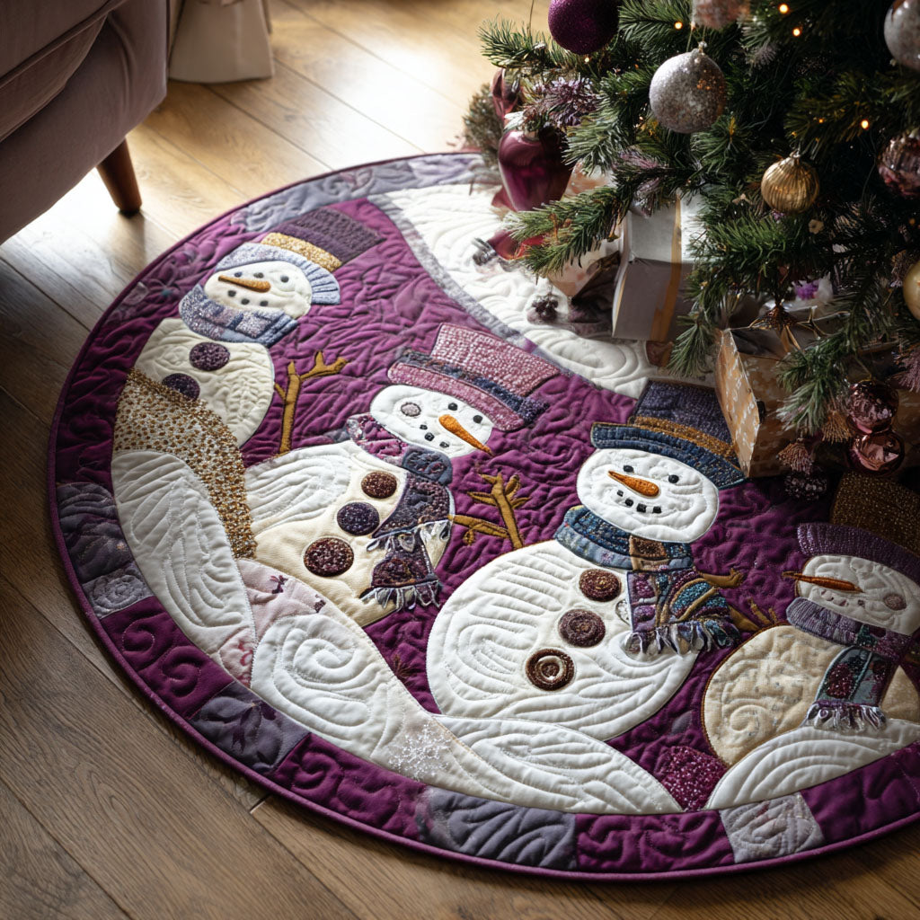 Snowbound Family Quilted Round Mat VTQ-Myprintsy