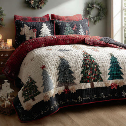 Snowbound Pinescape -Piece Quilted Bedding Set VTQ-Myprintsy