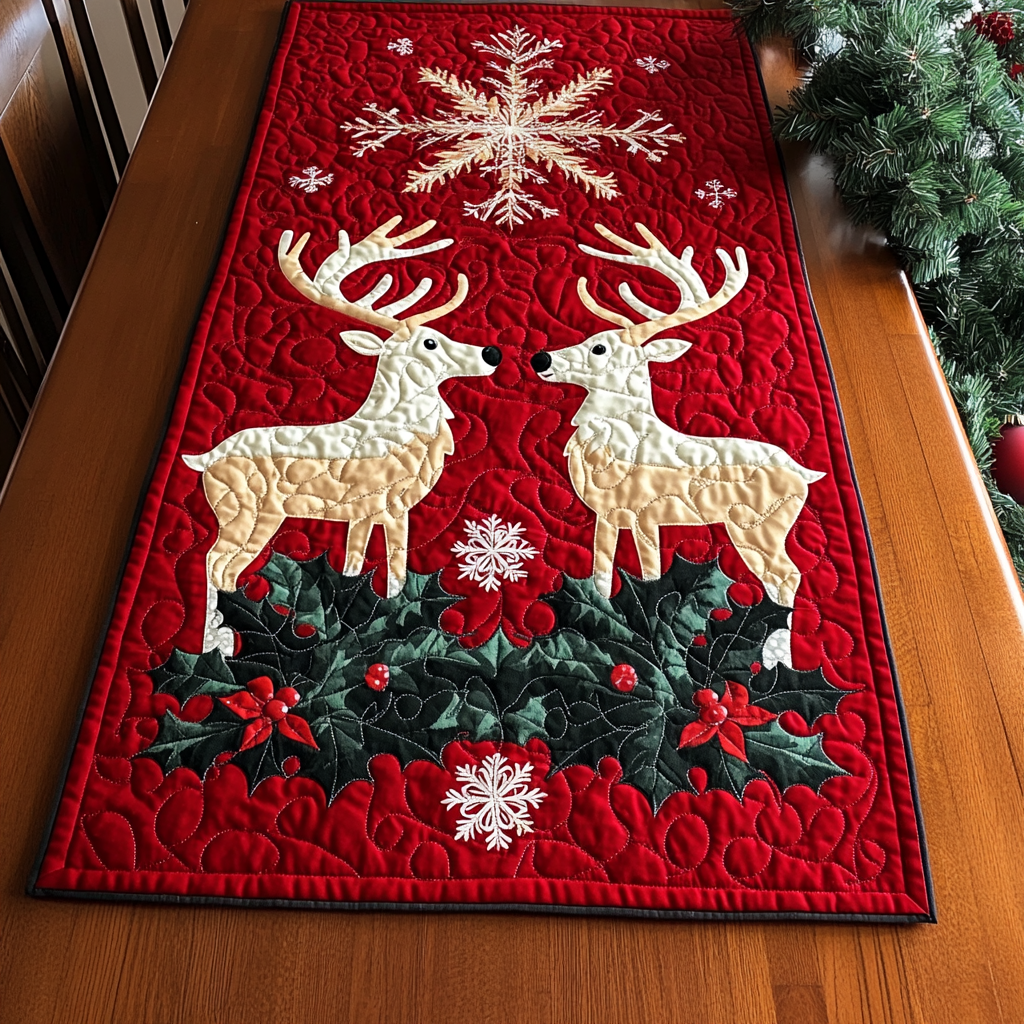 Snowbound Sleigh Quilted Table Runner VTQ-Myprintsy