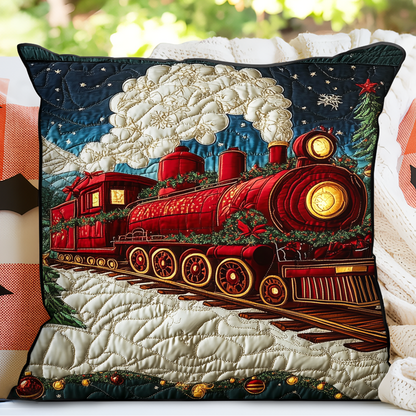 Snowbound Train Quilted Pillow Case VH VTQ-Myprintsy