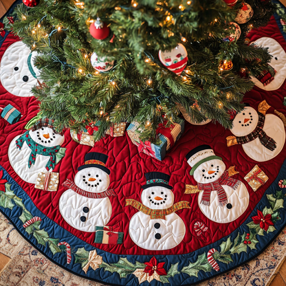 Snowflake Buddy Christmas Quilted Tree Skirt VTQ-Myprintsy