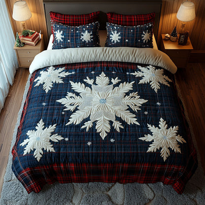 Snowflake Gift -Piece Quilted Bedding Set VTQ-Myprintsy
