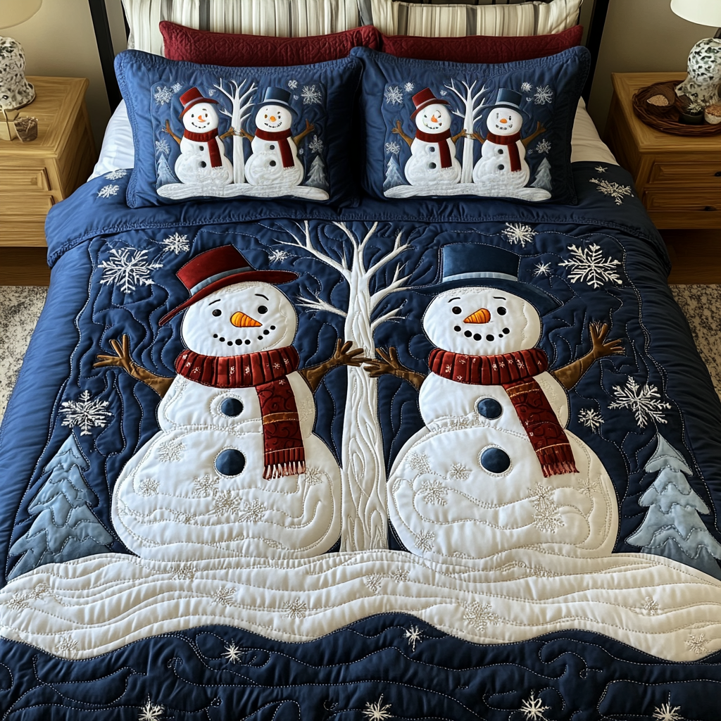 Snowflake Haven -Piece Quilted Bedding Set VH VTQ-Myprintsy