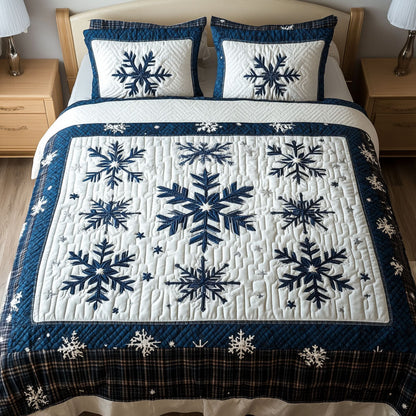 Snowflake Joyful Ride -Piece Quilted Bedding Set VTQ-Myprintsy