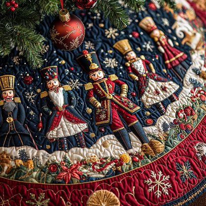 Snowflake Soldier Quilted Christmas Tree Skirt VTQ-Myprintsy