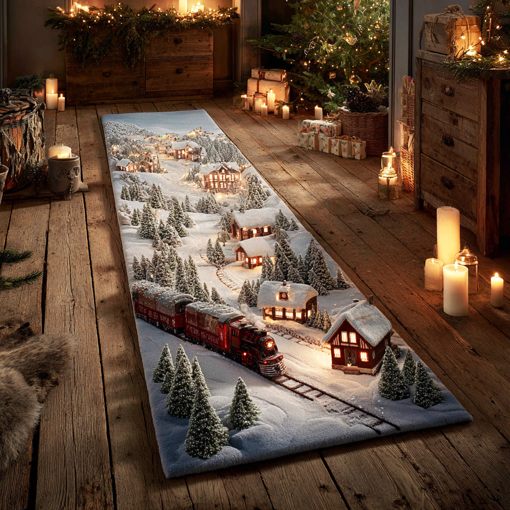 Snowflake Steam Line Runner Carpet VTQ-Myprintsy