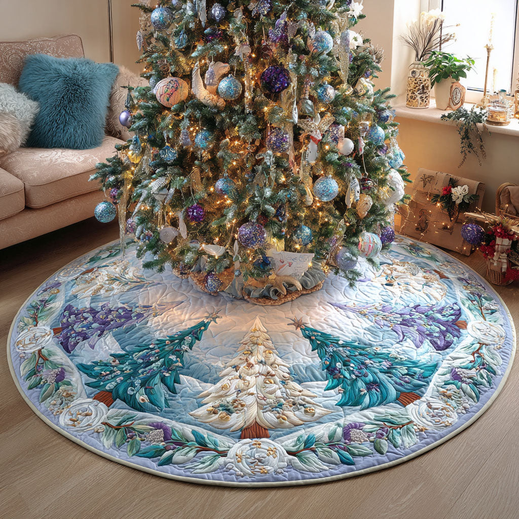 Snowland Forest Christmas Quilted Tree Skirt-Myprintsy