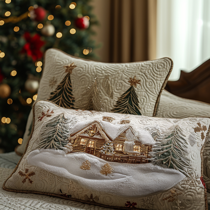 Snowlight Cabin Quilted Bedding Pillow Case VTQ-Myprintsy