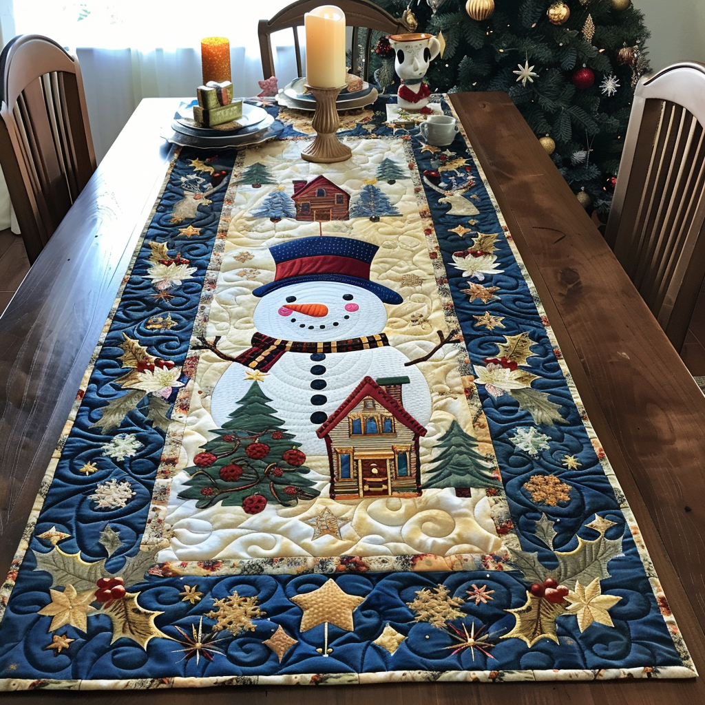 Snowman Celebration Quilted Table Runner VTQ-Myprintsy