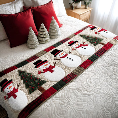 Snowman Cheer Quilted Bed Runner VTQ-Myprintsy