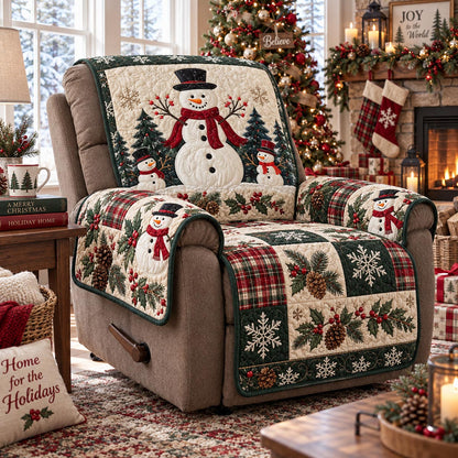 Snowman Christmas Cheer Quilted Sofa Cover VTQ-Myprintsy