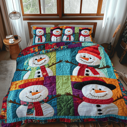 Snowman Christmas -Piece Quilted Bedding Set PD VTQ-Myprintsy