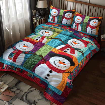 Snowman Christmas -Piece Quilted Bedding Set PD VTQ-Myprintsy