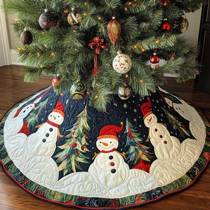 Snowman Delight Christmas Quilted Tree Skirt VTQ-Myprintsy