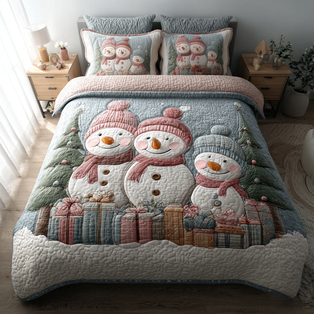 Snowman Delight -Piece Quilted Bedding Set VTQ-Myprintsy