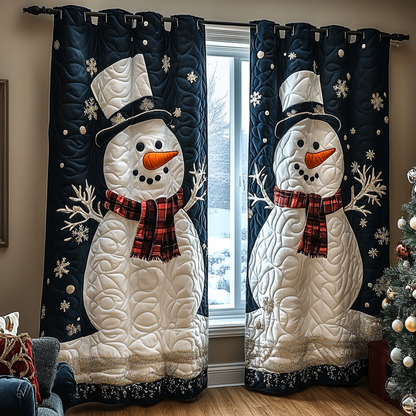 Snowman Glow Quilted Curtains VTQ-Myprintsy