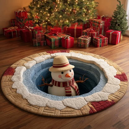 Snowman Harmony Quilted Round Mat VTQ-Myprintsy