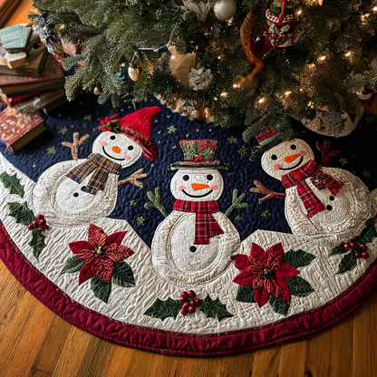 Snowman Joy Christmas Quilted Tree Skirt-Myprintsy