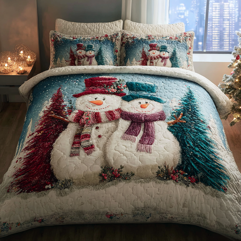 Snowman Joy -Piece Quilted Bedding Set VTQ-Myprintsy