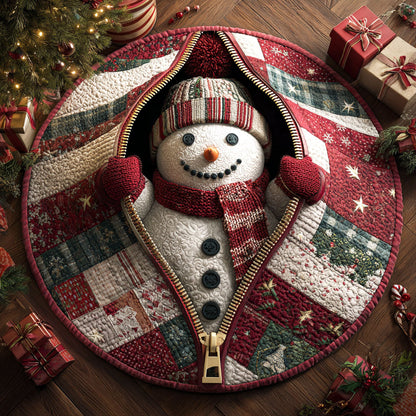 Snowman Joy Quilted Round Mat VTQ-Myprintsy