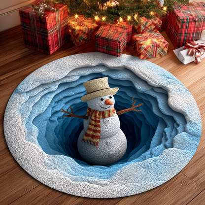 Snowman Joy Quilted Round Mat VTQ-Myprintsy