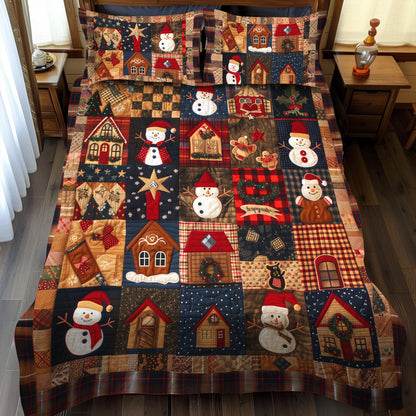 Snowman Jubilee -Piece Quilted Bedding Set VTQ-Myprintsy