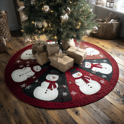 Snowman Magic Christmas Quilted Tree Skirt-Myprintsy