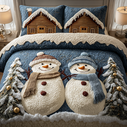 Snowman Moment -Piece Quilted Bedding Set VTQ-Myprintsy