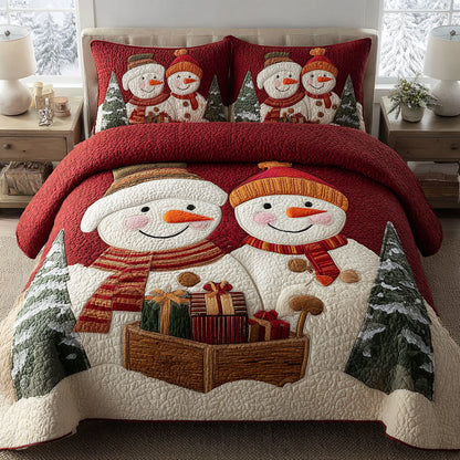 Snowman Rose -Piece Quilted Bedding Set VTQ-Myprintsy