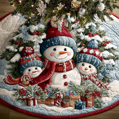 Snowman Smiles Quilted Tree Skirt-Myprintsy