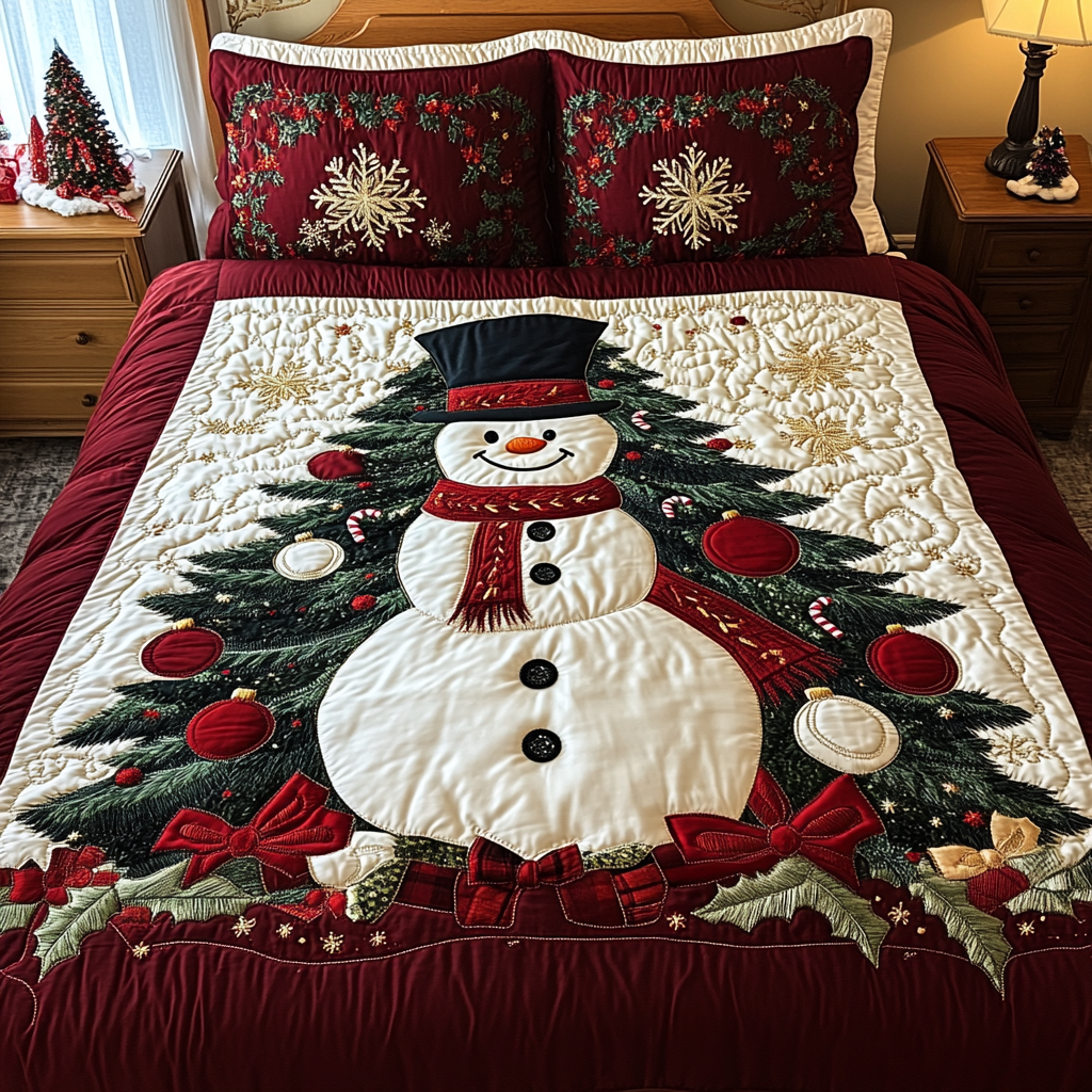 Snowman Wonder -Piece Quilted Bedding Set VTQ-Myprintsy