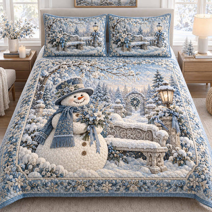 Snowmen Christmas Cheer -Piece Quilted Bedding Set VTQ-Myprintsy