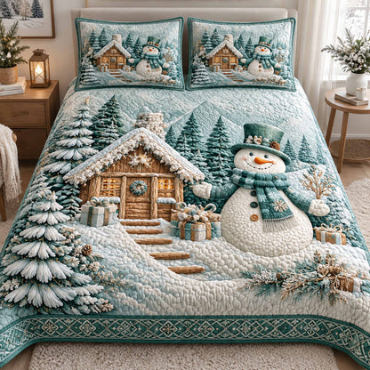 Snowmen Christmas Joy -Piece Quilted Bedding Set VTQ-Myprintsy