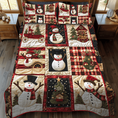 Snowmen Delight -Piece Quilted Bedding Set VTQ-Myprintsy