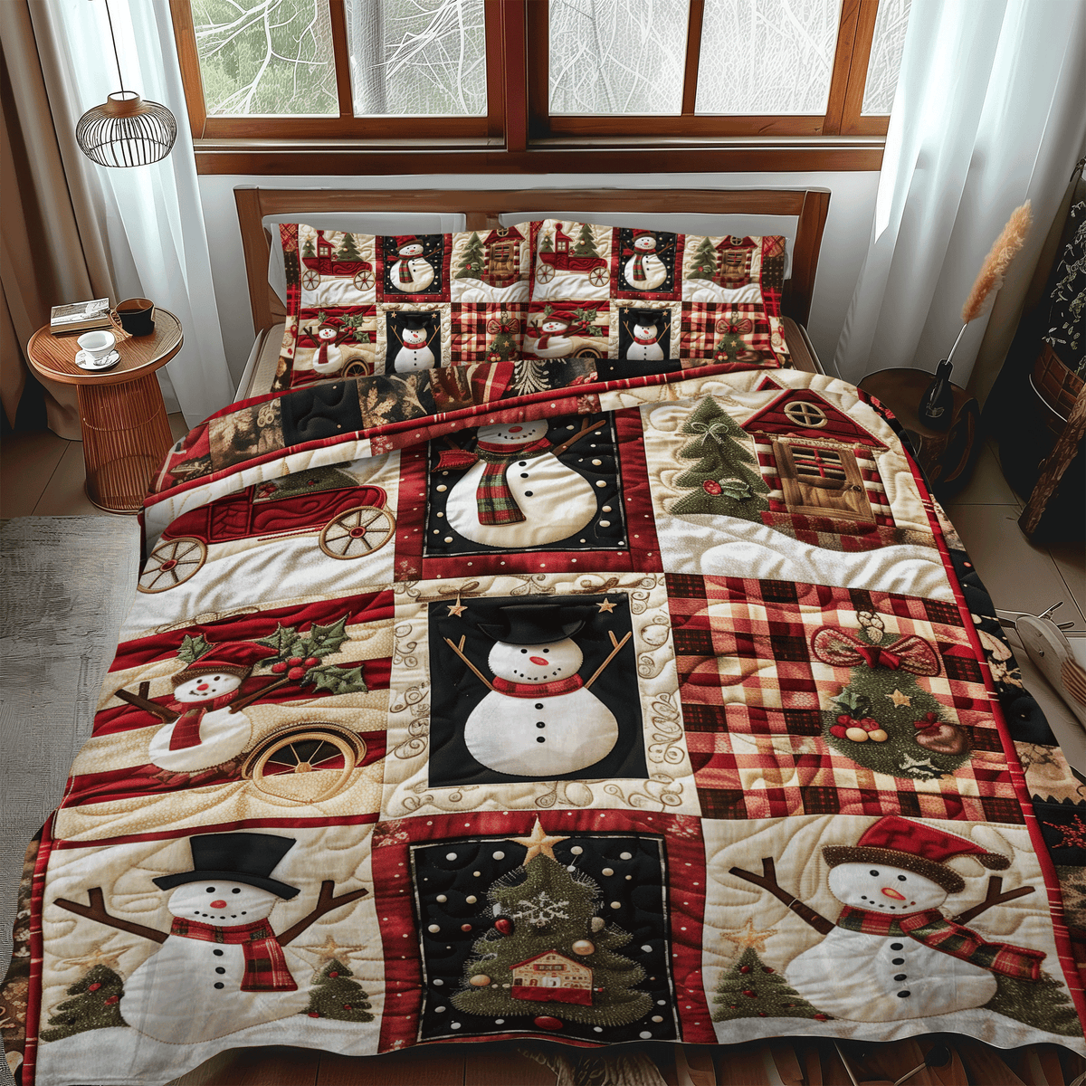 Snowmen Delight -Piece Quilted Bedding Set VTQ-Myprintsy