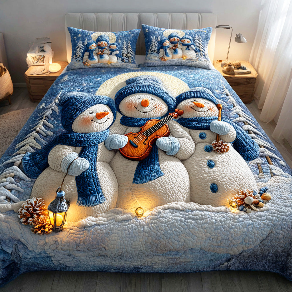 Snowmen Wonderland -Piece Quilted Bedding Set VTQ-Myprintsy