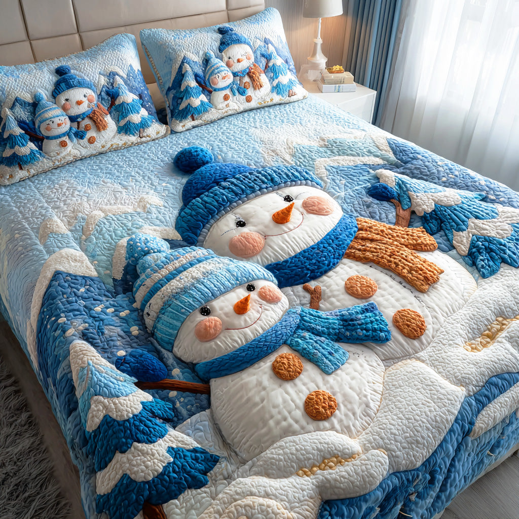 Snowmen Wonderland -Piece Quilted Bedding Set VTQ-Myprintsy