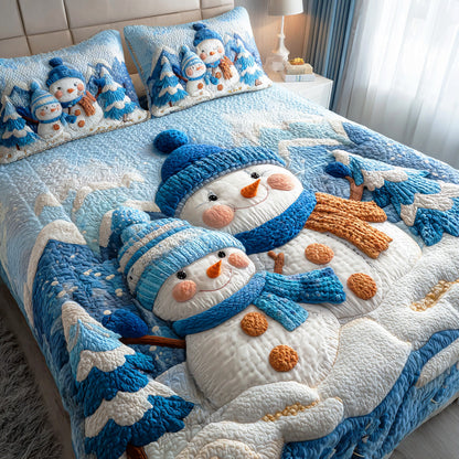 Snowmen Wonderland -Piece Quilted Bedding Set VTQ-Myprintsy